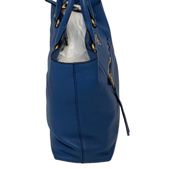 PRADA NWT Vitello Daino Cobalto BN2754 Large Shopping Tote Shoulder Bag - Picture 7 of 13